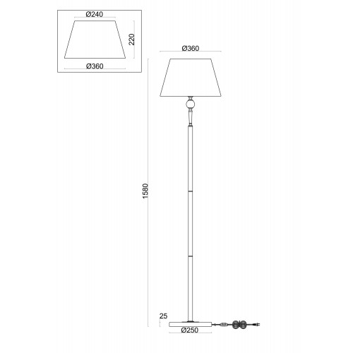 Напольный светильник (торшер) Freya FR2190FL-01N