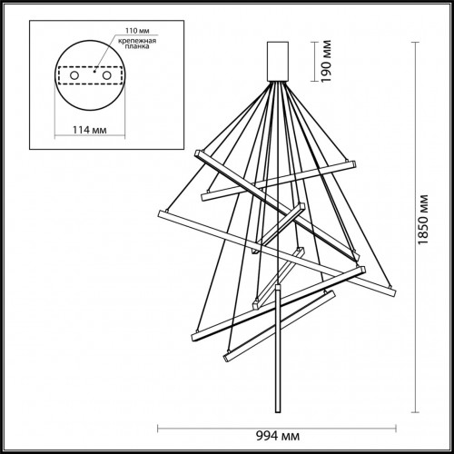 Подвесной светильник Odeon Light Cometa 3860/96L