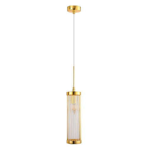 Светильник подвесной Crystal Lux TADEO TADEO SP1 D100 GOLD/TRANSPARENTE