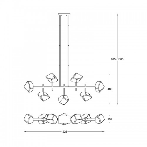 Подвесная люстра  Zumaline ROCK P0488-07T-SEAC