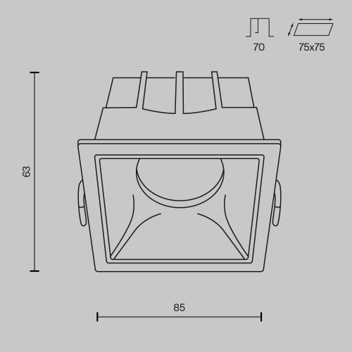 Встраиваемый светильник Technical DL043-01-15W3K-D-SQ-W