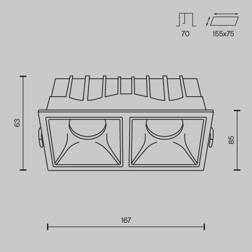 Встраиваемый светильник Maytoni Technical DL043-02-15W4K-D-SQ-WB