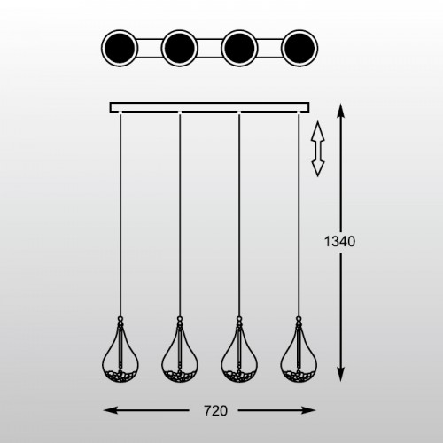 Подвесной светильник Zumaline PERLE P0226-04H-B5RK