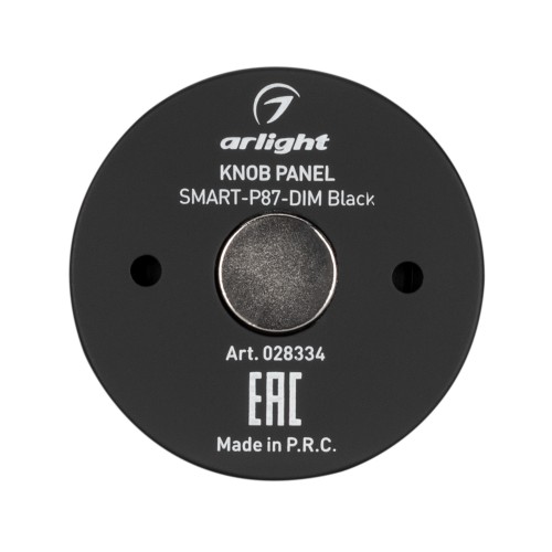 Панель Knob SMART-P87-DIM Black (3V, 1 зона, 2.4G) (Arlight, IP20 Пластик, 5 лет)