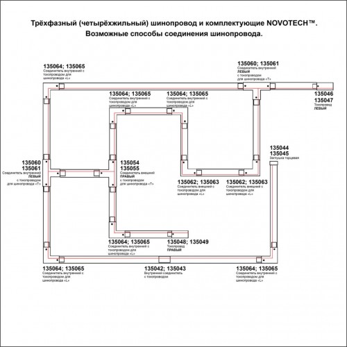 Соединитель для трехфазного шинопровода Novotech 135057