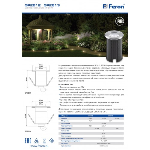 Светодиодный светильник Feron SP2812 32162