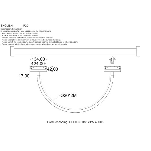 Светильник трековый магнитный Crystal Lux SPACE CLT 0.33 018 24W BL 4000K