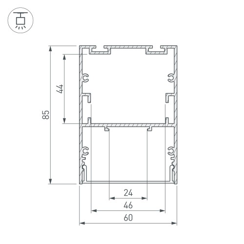 Профиль ARH-LINE-6085-3000 BLACK Arlight 036138