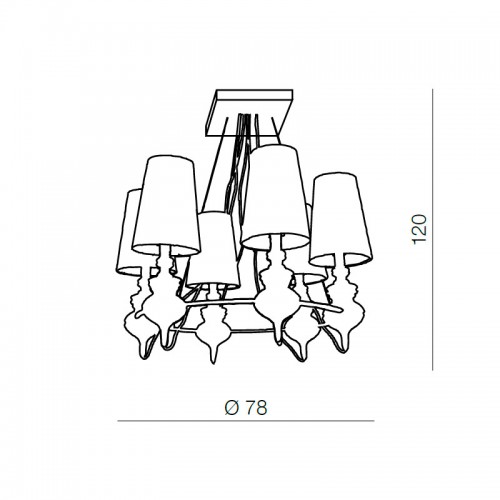 Люстра подвесная Azzardo Baroco 6 pendant AZ1379