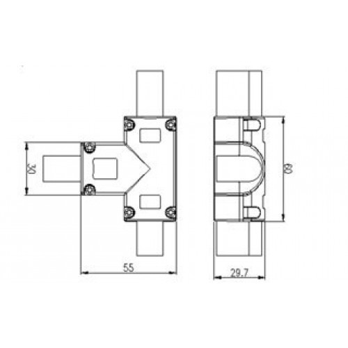 Соединитель тройной ARL-CLEAR-U15-2x90 (26x15mm) (Arlight, Металл)