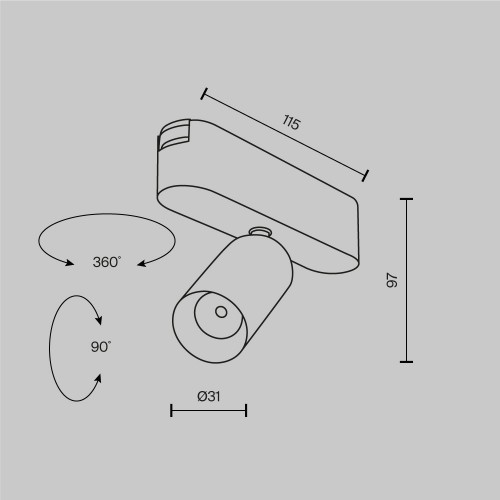 Трековый светильник Maytoni Technical TR103-1-5W3K-M-W