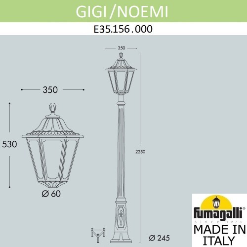 Садово-парковый фонарь Fumagalli NOEMI E35.156.000.WXH27