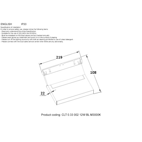 Светильник трековый магнитный Crystal Lux CLT 0.33 002 12W BL M3000K