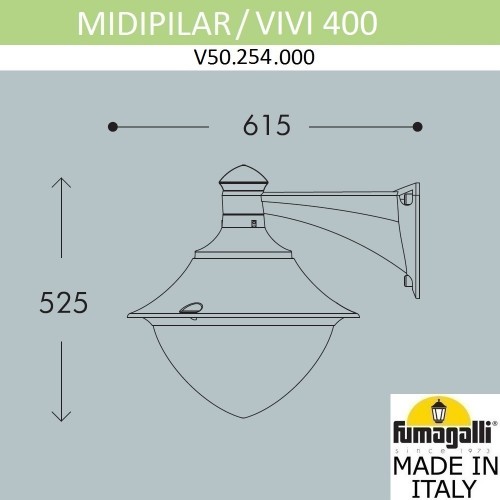 Уличный настенный светильник Fumagalli VIVI V50.254.000.AXH27