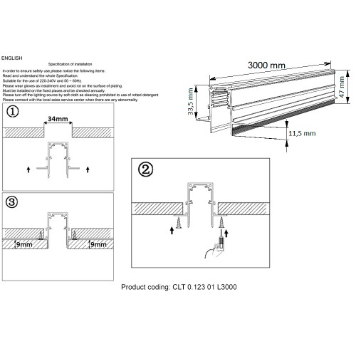 Шинопровод магнитный накладной Crystal Lux CLT 0.123 01 L3000 WH