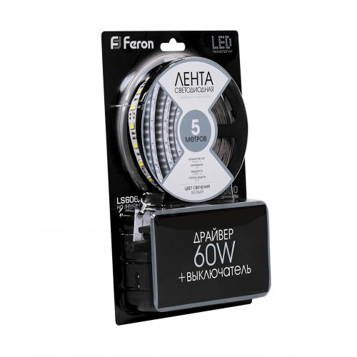 Светодиодная лента Feron 12V IP20 6500K 27720