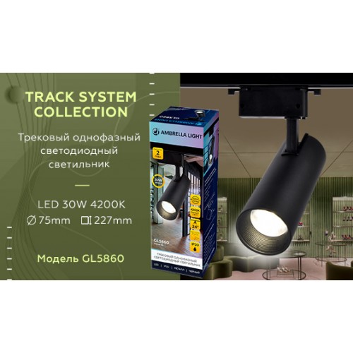 Трековый однофазный светодиодный светильник Ambrella TRACK SYSTEM GL5860