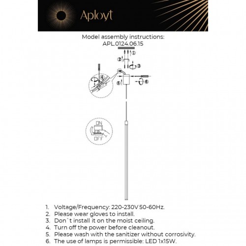 Светильник подвесной Aployt Gabi APL.0124.06.15