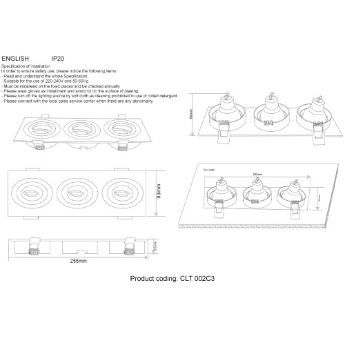 Светильник встраиваемый Crystal Lux  CLT 002C3 WH