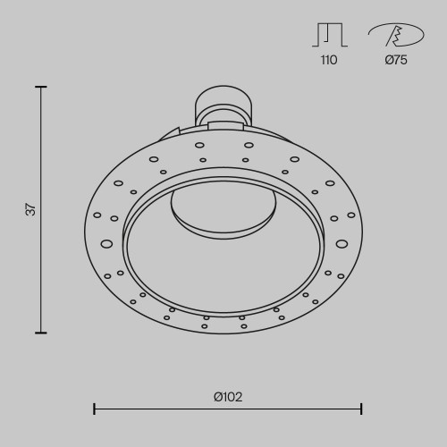 Встраиваемый светильник Downlight GU10 15 Вт Maytoni Share DL051-2W