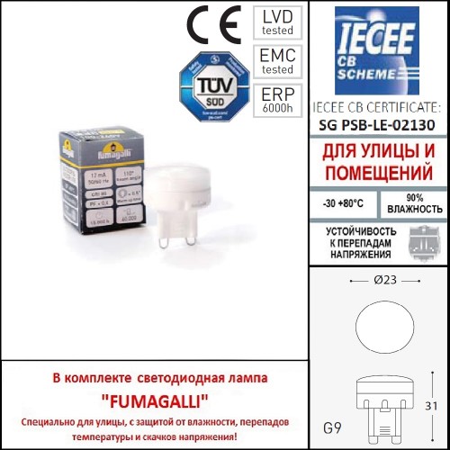 Фасадный светильник Fumagalli MAMETE 1A3.000.000.LXZ1L