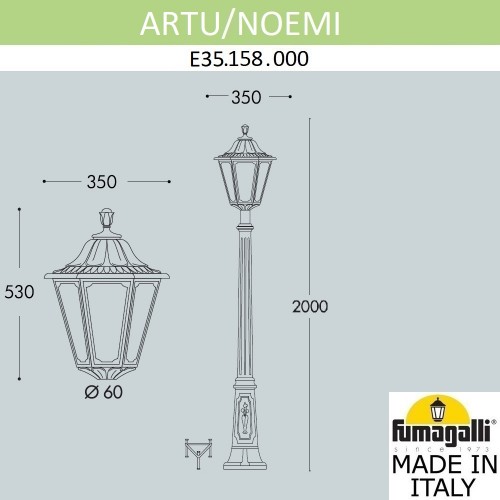 Садово-парковый фонарь Fumagalli NOEMI E35.158.000.WYH27