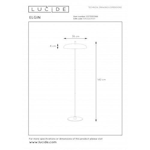 Торшер Lucide ELGIN 03731/03/66