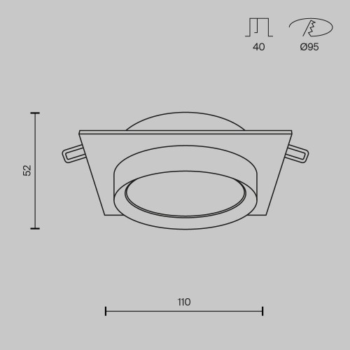 Встраиваемый светильник Maytoni Downlight Hoop DL086-GX53-SQ-BG