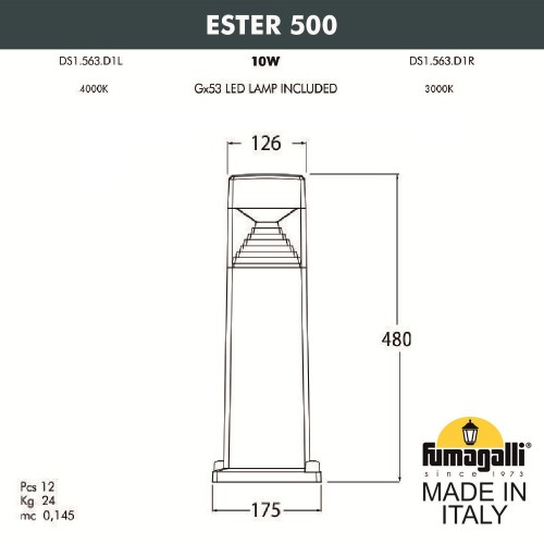 Ландшафтный фонарь Fumagalli ESTER DS1.563.000.WXD1L