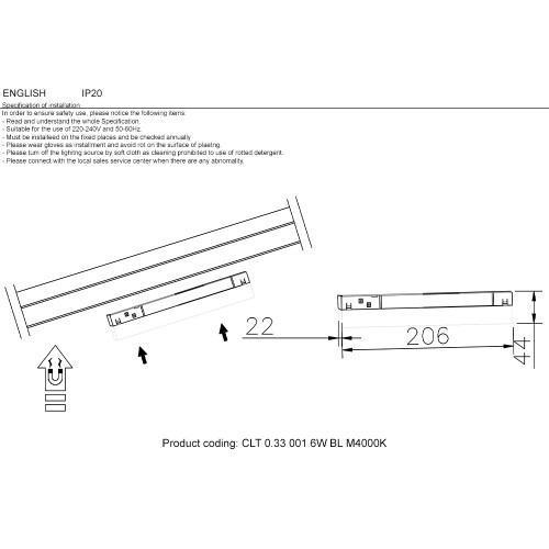 Светильник трековый магнитный Crystal Lux CLT 0.33 001 6W BL M3000K