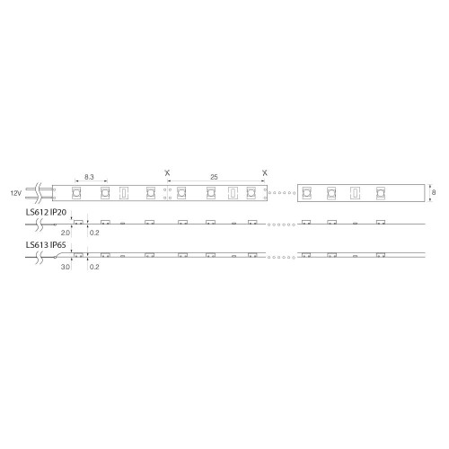 Светодиодная лента Feron 12V 9,6W IP20 6500K 27729