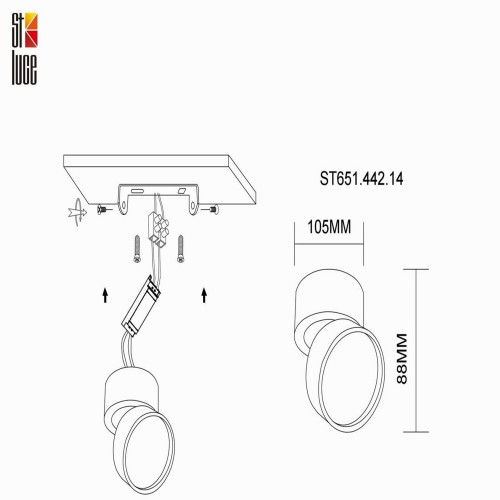 Светильник потолочный поворотный ST Luce 14W ST651.442.14