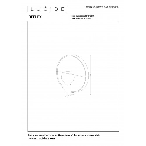 Зеркало с подсветкой Lucide Reflex 36213/31/30