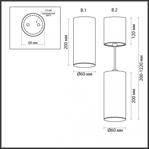 Накладной/подвесной светильник Odeon Light VINCERE 3828/1C