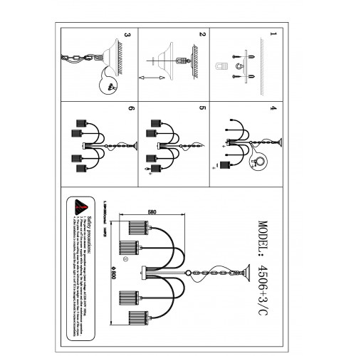 Люстра Newport 4506+3/C chrome