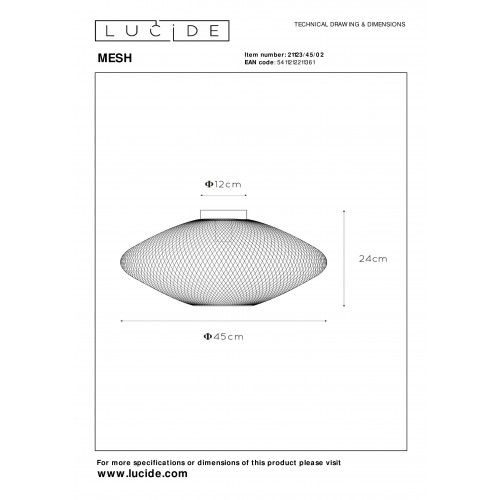 Потолочный светильник Lucide MESH 21123/45/02