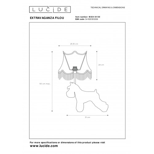 Настольная лампа Lucide EXTRAVAGANZA FILOU 10504/81/30