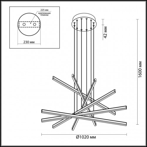 Подвесной светильник Odeon Light RUDY 3890/96L