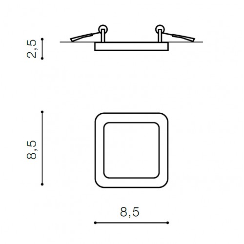 Светильник встраиваемый Azzardo Slim 9 Square 6W AZ2830