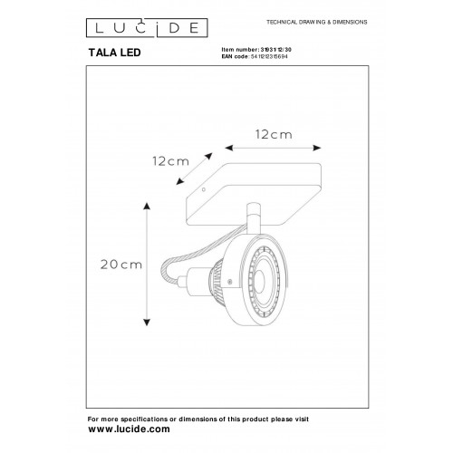 Спот Lucide TALA LED 31931/12/30