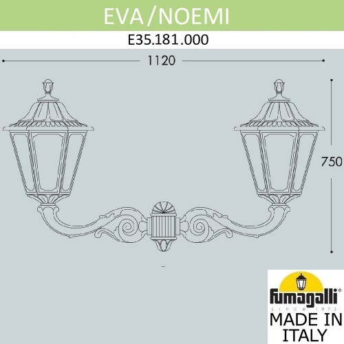 Уличный настенный светильник Fumagalli NOEMI E35.181.000.WXH27