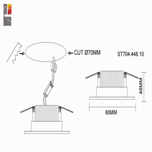 Встраиваемый светильник ST Luce 10W ST704.448.10