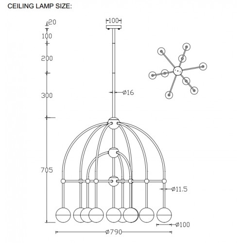 Люстра Crystal Lux TRUENA TRUENA SP-PL6+3+1 NICKEL