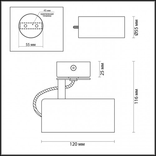 Светильник потолочный Odeon Light Corse 3876/1C