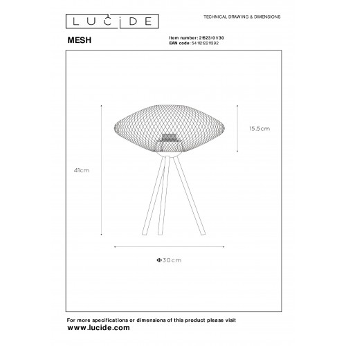 Настольная лампа Lucide MESH 21523/01/30