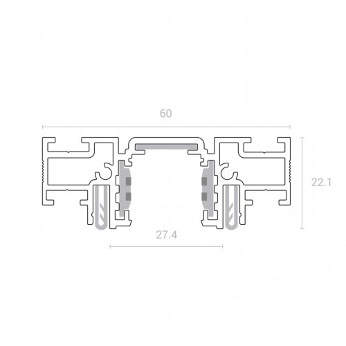 Шинопровод (низкий) для монтажа в натяжной потолок 2м NOVOTECH SHINO FLUM 135180