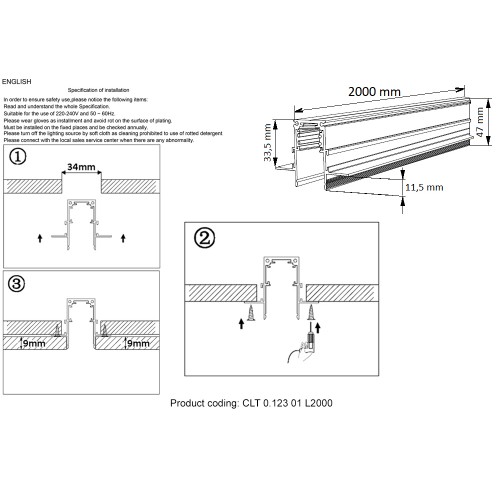 Шинопровод магнитный накладной Crystal Lux CLT 0.123 01 L2000 WH