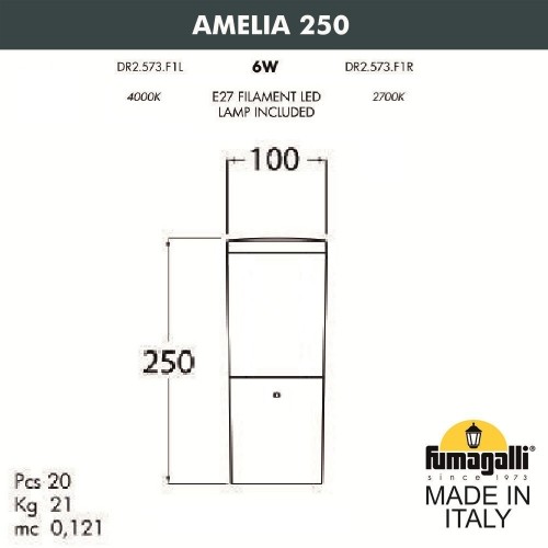 Ландшафтный фонарь Fumagalli AMELIA DR2.573.000.BYF1R