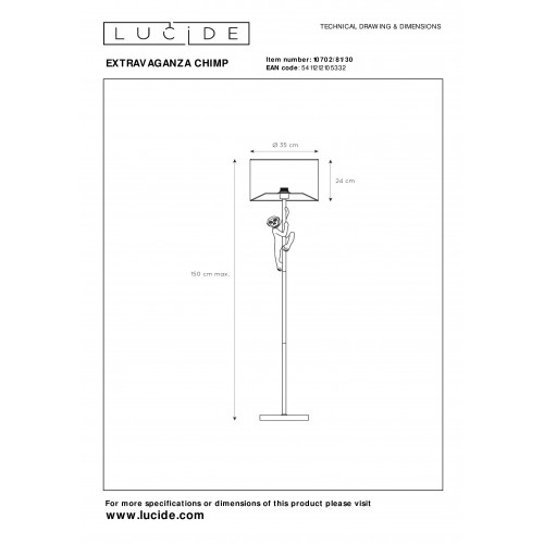 Торшер Lucide EXTRAVAGANZA CHIMP 10702/81/30