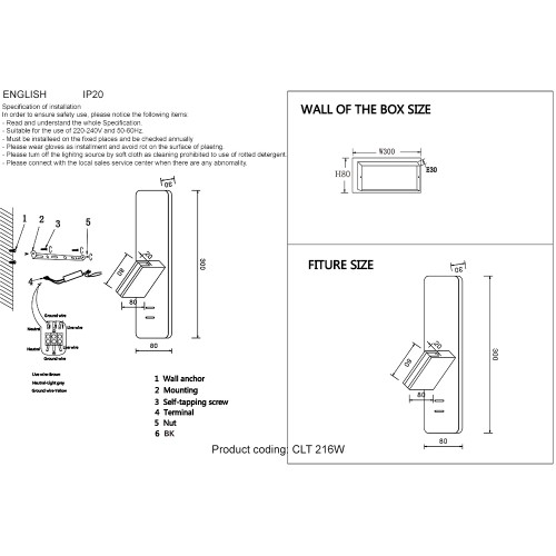 Бра Crystal Lux CLT 216W CLT 216W BL